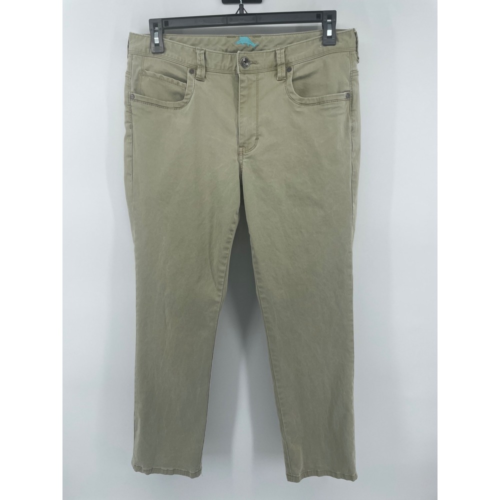 Tommy Bahama Khaki Straight Leg Chino Pants Mens 34x30 Cotton Blend Casual - Picture 2 of 10